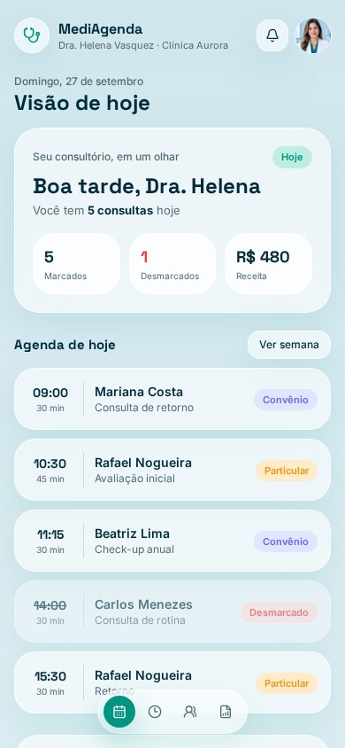 MediAgenda funcionando no celular